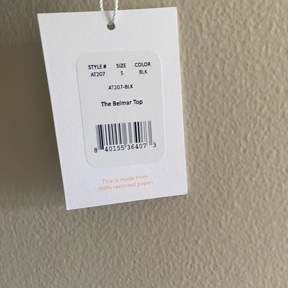 Andie Swim The Belmar Top Black Pull On Bikini Top Size S Adjust Strap Pads NWT - Picture 2 of 6